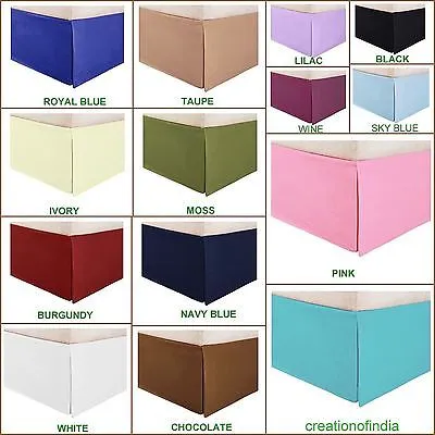 31 Inches Drop Bed Skirt Sky Blue Egyptian Cotton 1000TC
