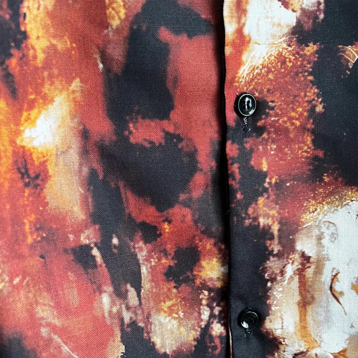 Abstract Fire All Over Printed Relaxed Fit Shirt