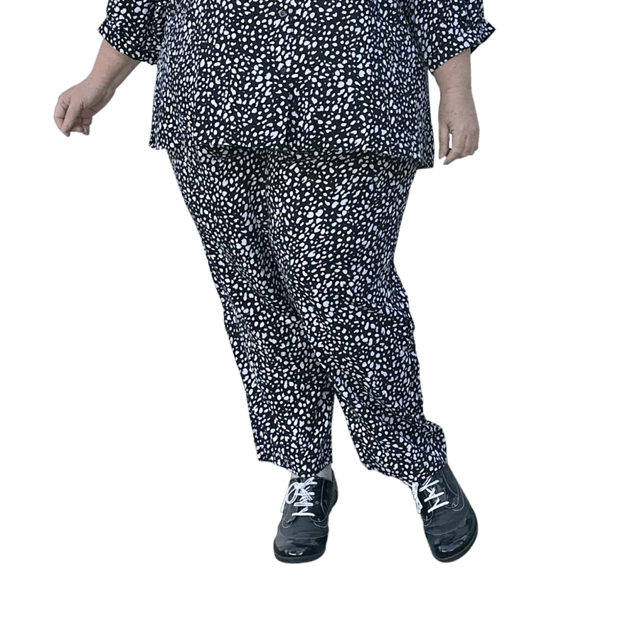 Black and White Splotches Trousers - Made to Order