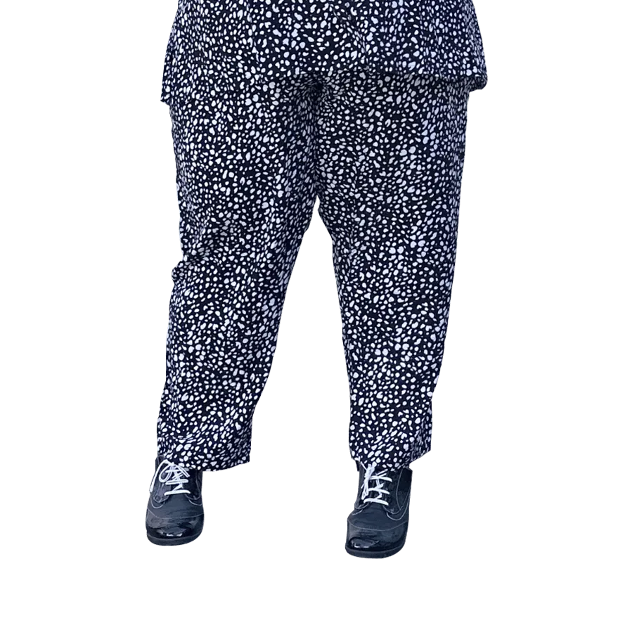 Black and White Splotches Trousers - Made to Order