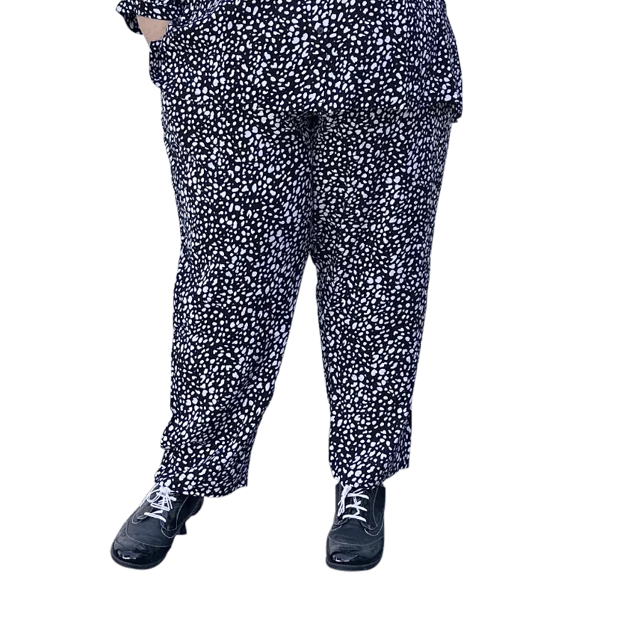 Black and White Splotches Trousers - Made to Order