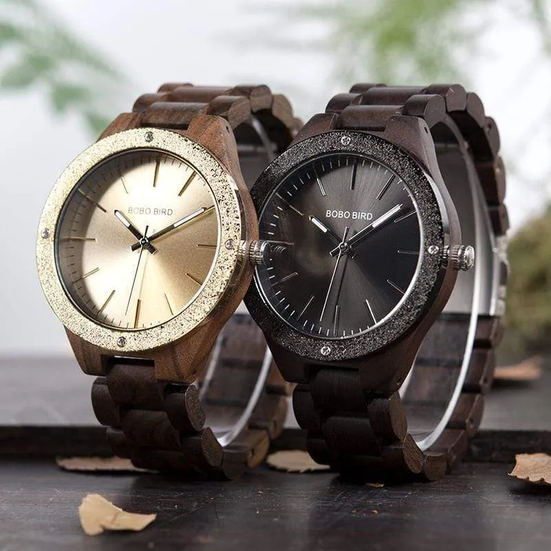 BOBO BIRD Wooden Watch Steel Chic Dial