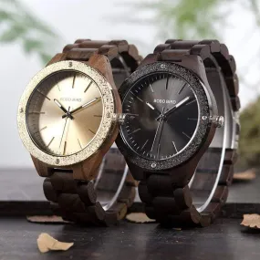 BOBO BIRD Wooden Watch Steel Chic Dial