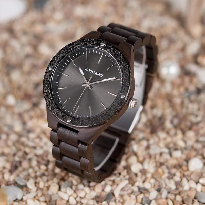 BOBO BIRD Wooden Watch Steel Chic Dial