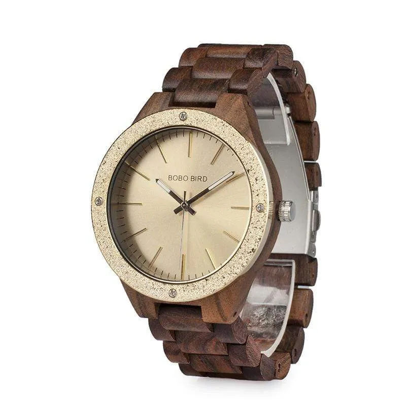 BOBO BIRD Wooden Watch Steel Chic Dial