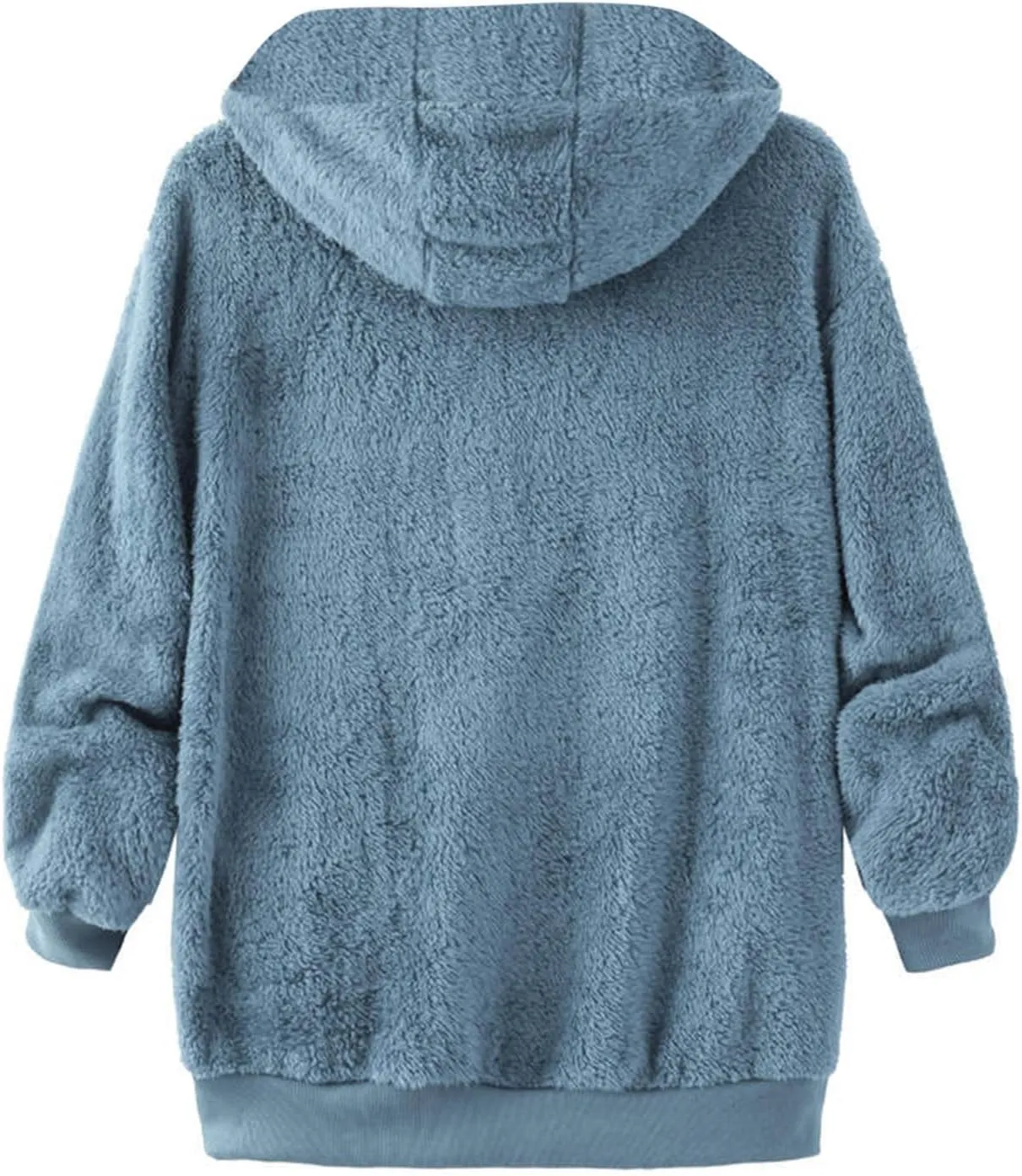 Cambkatl Men's Fuzzy Sherpa Hoodie Jacket Athletic Fleece Long Sleeve Loose Soft Zip Up Hooded Sweatshirt Sports Coat