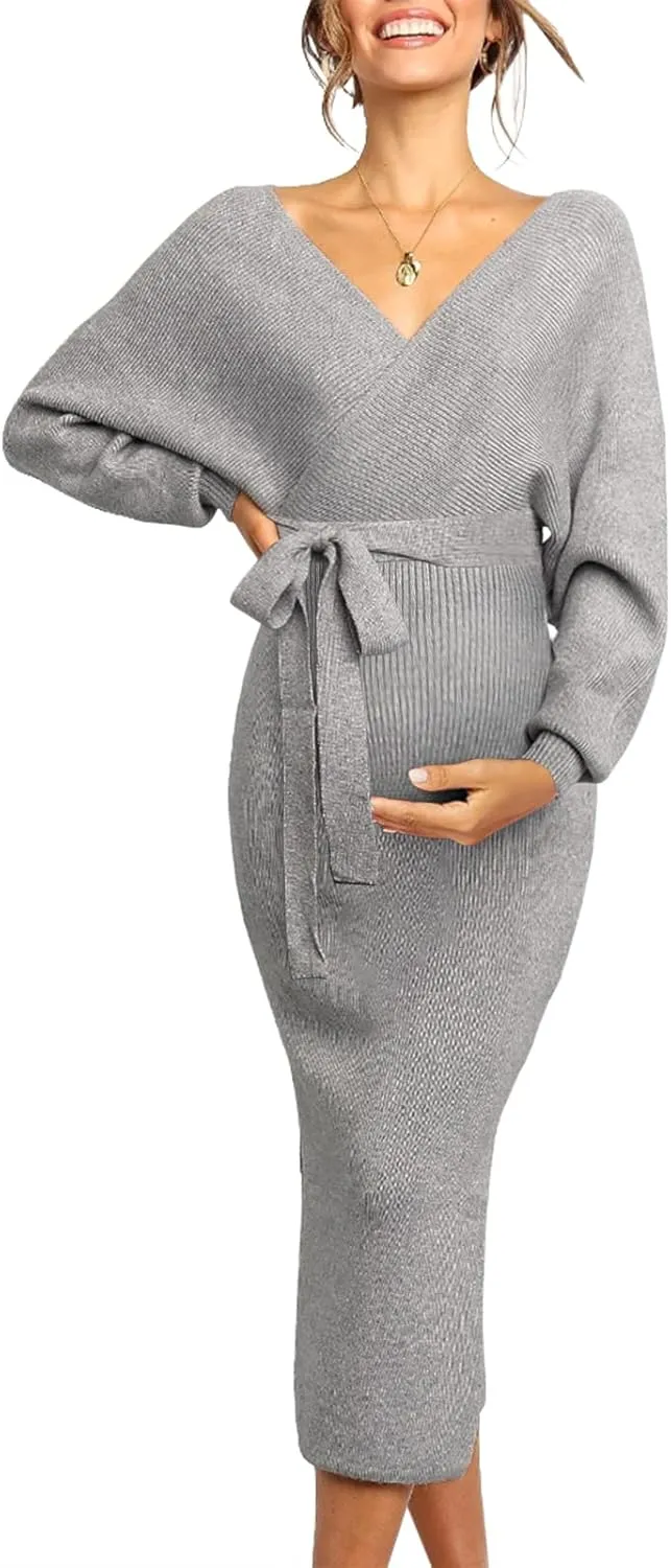Chang Yun Maternity Nursing Dress Sweater Dress for Women Wedding Guest Dress Baby Shower Maternity Photoshoot Outfits