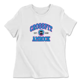 CrossFit AMROCK Collegiate Neon Blue Womens - Relaxed Jersey T-Shirt