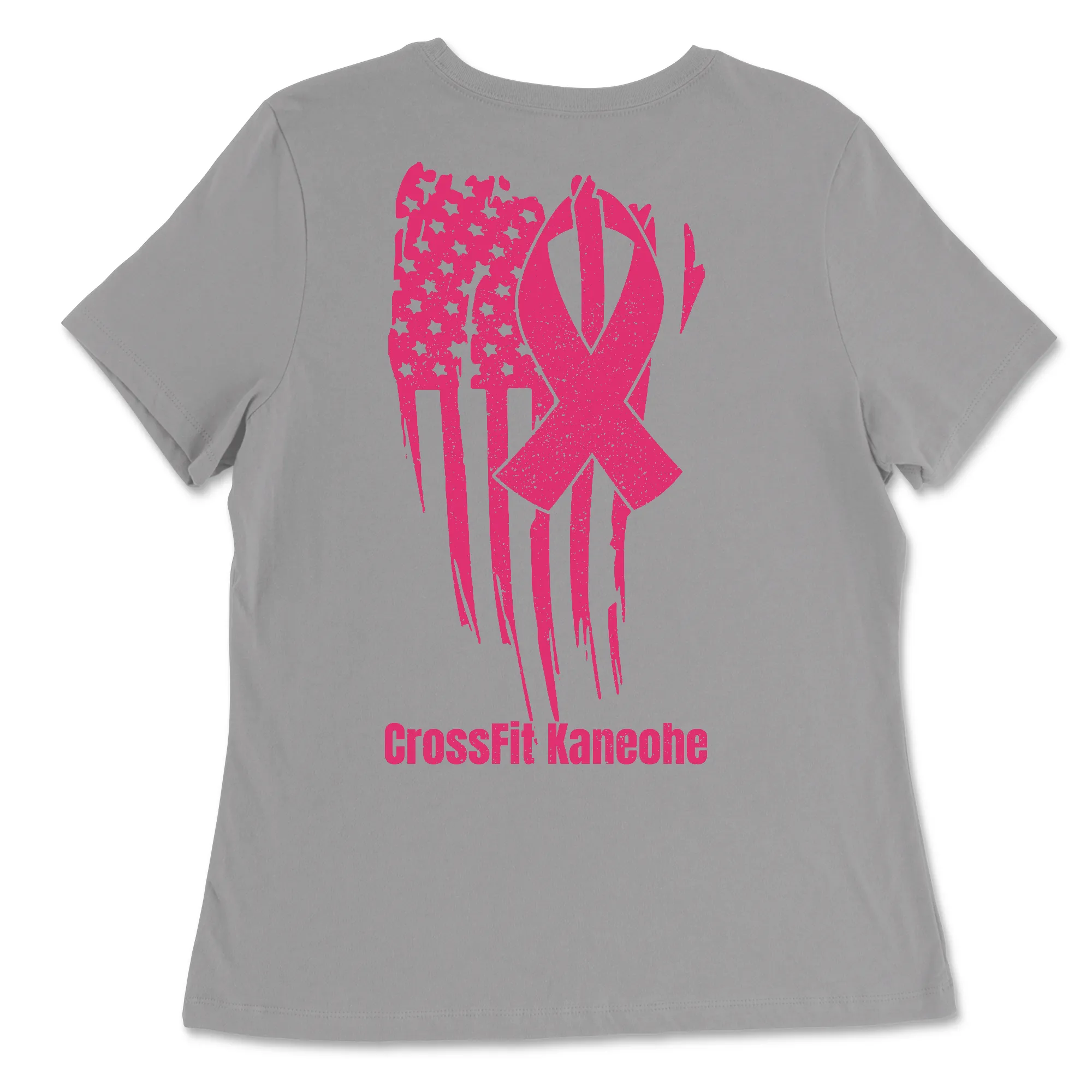 CrossFit Kaneohe Pink Ribbon Womens - Relaxed Jersey T-Shirt