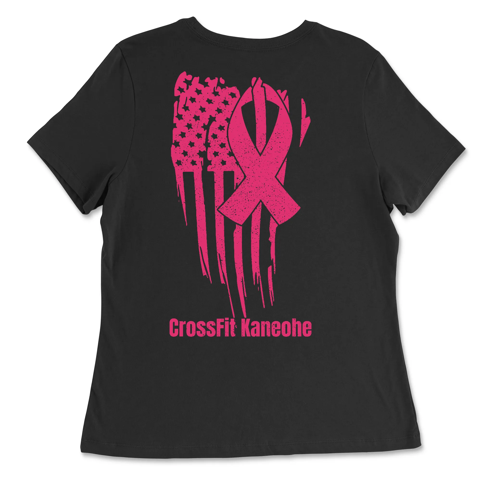 CrossFit Kaneohe Pink Ribbon Womens - Relaxed Jersey T-Shirt
