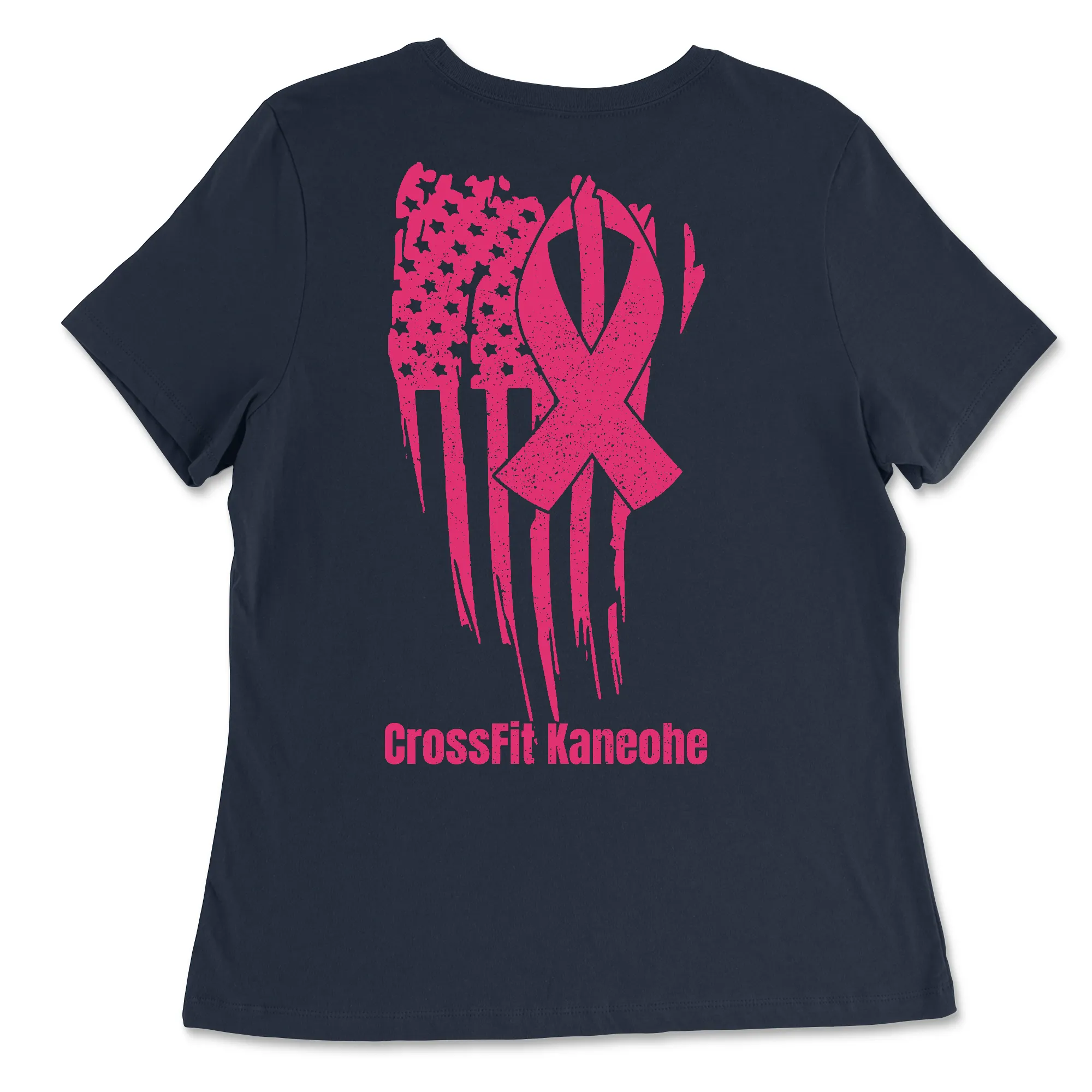 CrossFit Kaneohe Pink Ribbon Womens - Relaxed Jersey T-Shirt