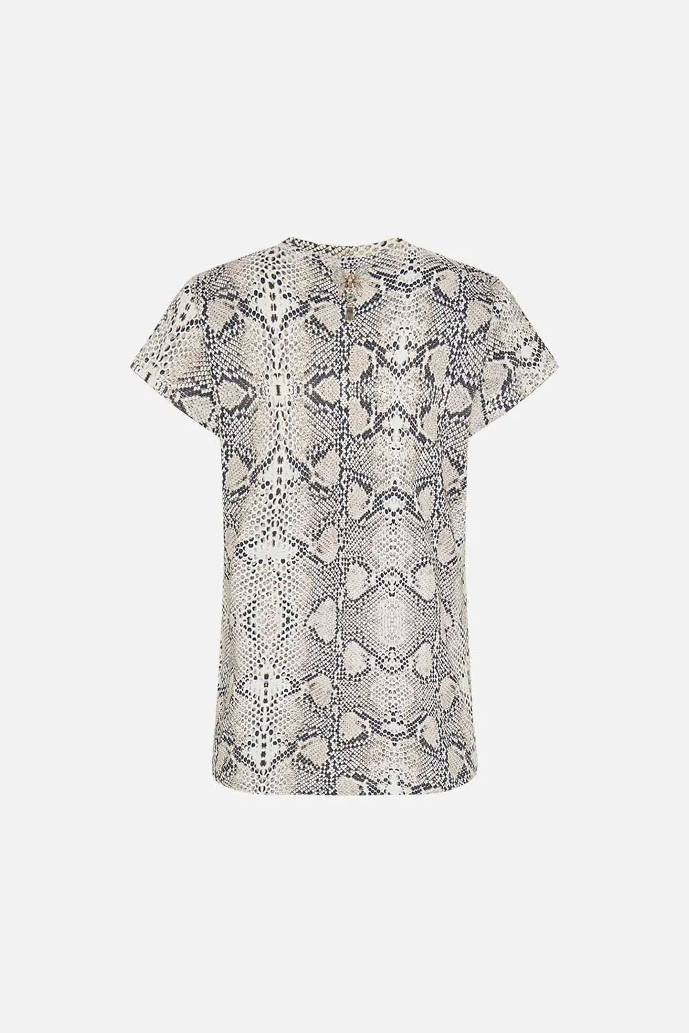 CURVED HEM FITTED TEE LOOKING GLASS HOUSES