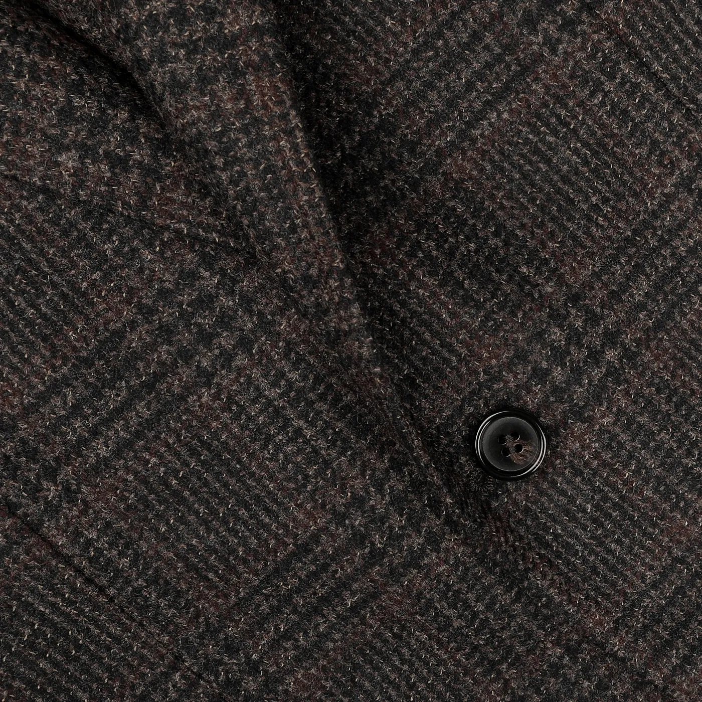 Dark Brown Checked Wool Cashmere Blazer