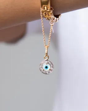 Evil Eye Round with Diamonds (Small) Watch Charm Set