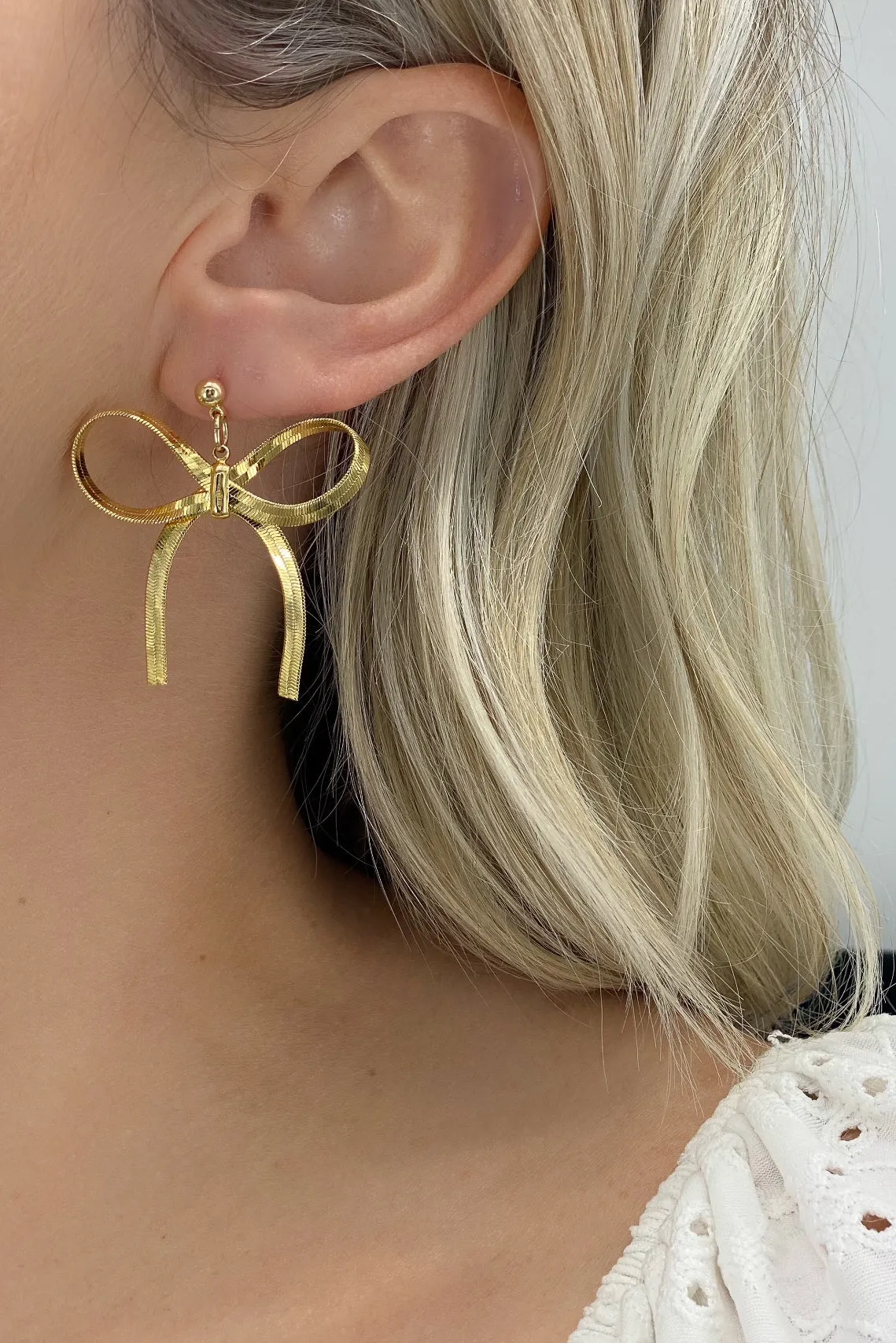 Farrah B Gifted Bow Earrings