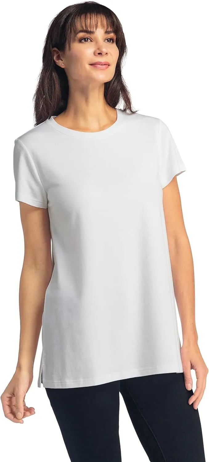 Fishers Finery Womens Ecofabric Organic Cotton & Rayon Blend Crew Neck Shirt | Relaxed Fit