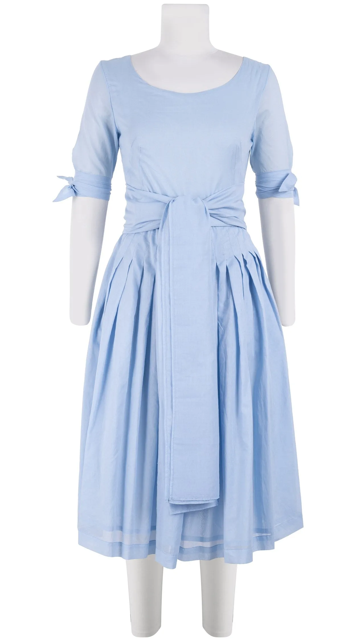 Florance Dress Boat Neck 1/2 Tie Sleeve Long Length Cotton Musola (Solid)
