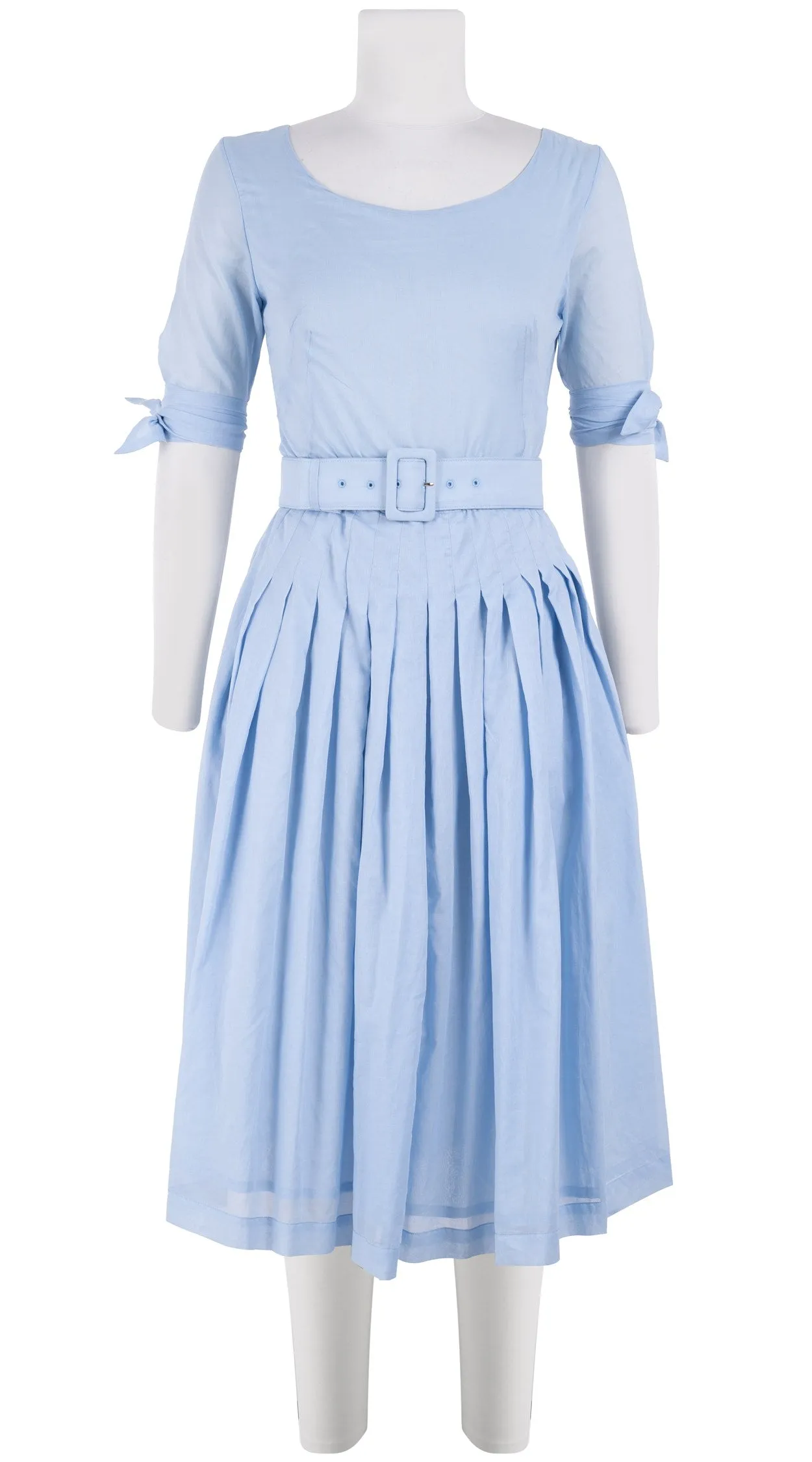 Florance Dress Boat Neck 1/2 Tie Sleeve Long Length Cotton Musola (Solid)