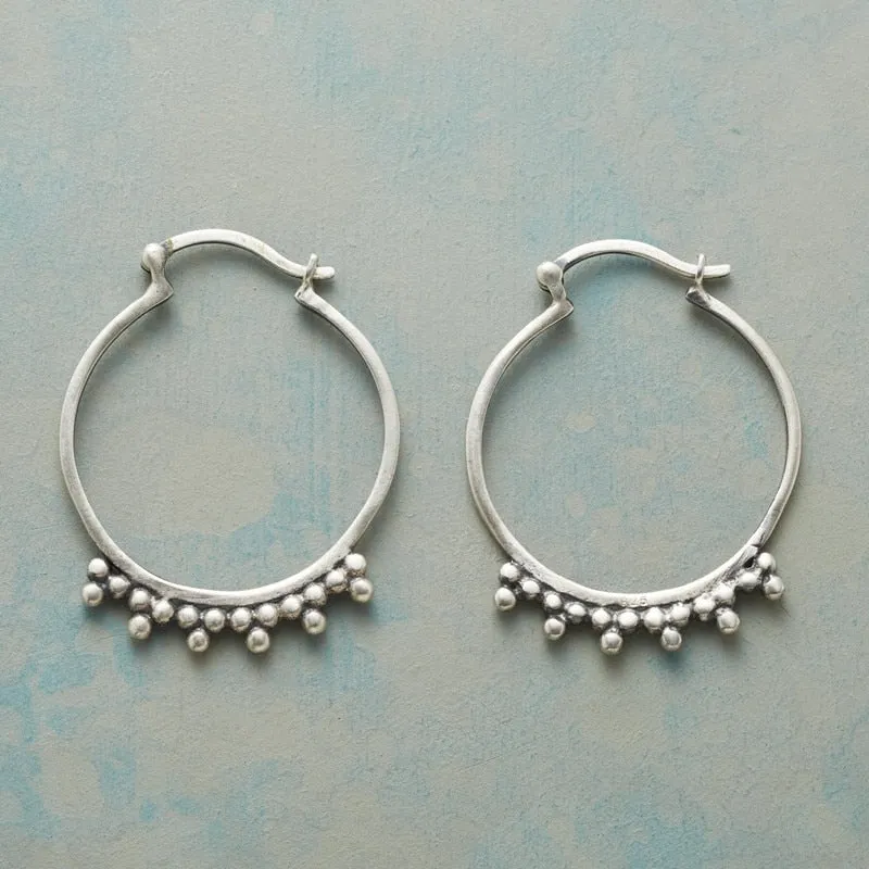 Gold Tone Geometric Cat Eye Inlay Drop Earrings
