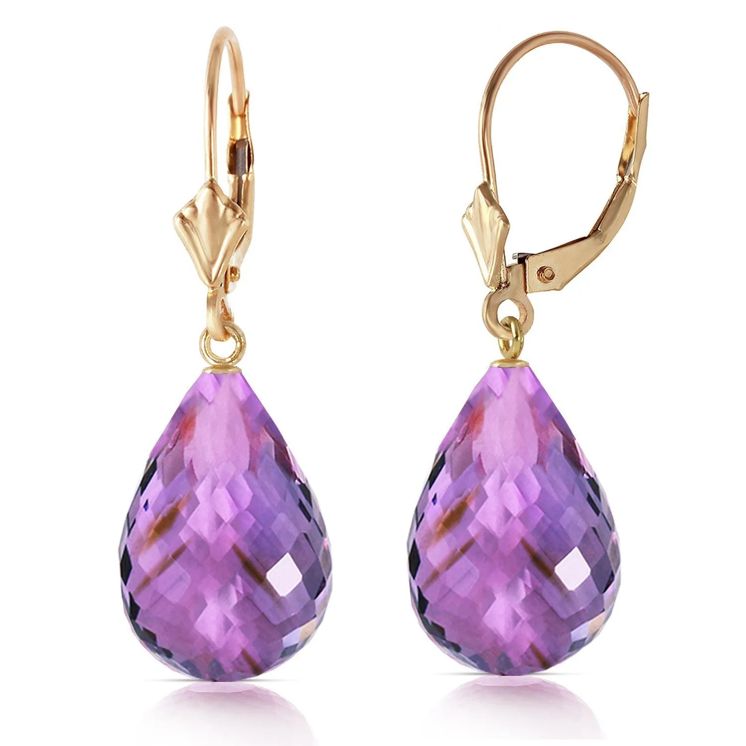 Gold Tone Geometric Cat Eye Inlay Drop Earrings