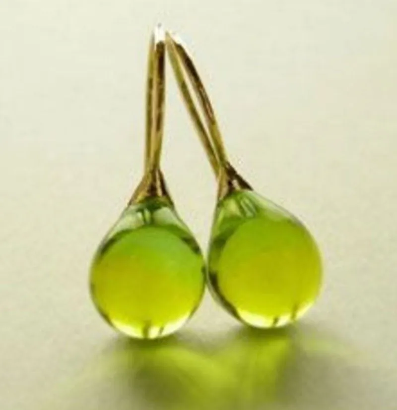 Gold Tone Geometric Cat Eye Inlay Drop Earrings