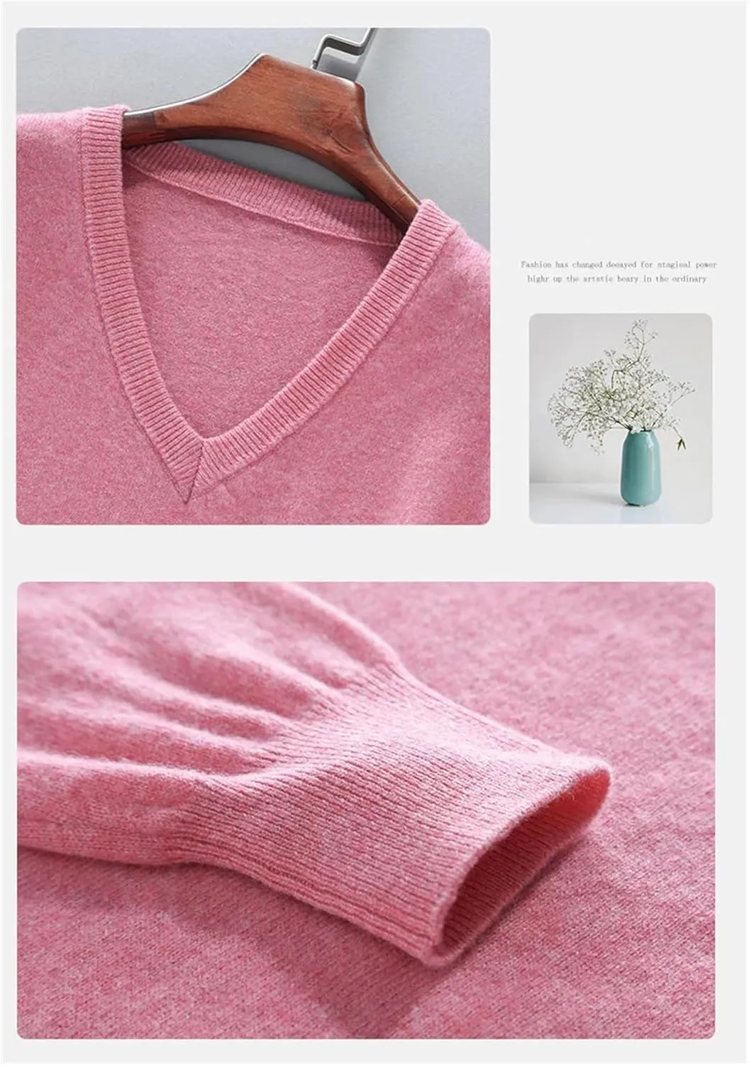 Haitpant Autumn Winter Cashmere Sweater Men V-Neck Soft Warm Cashmere Sweater Jumper Knitted Pullover