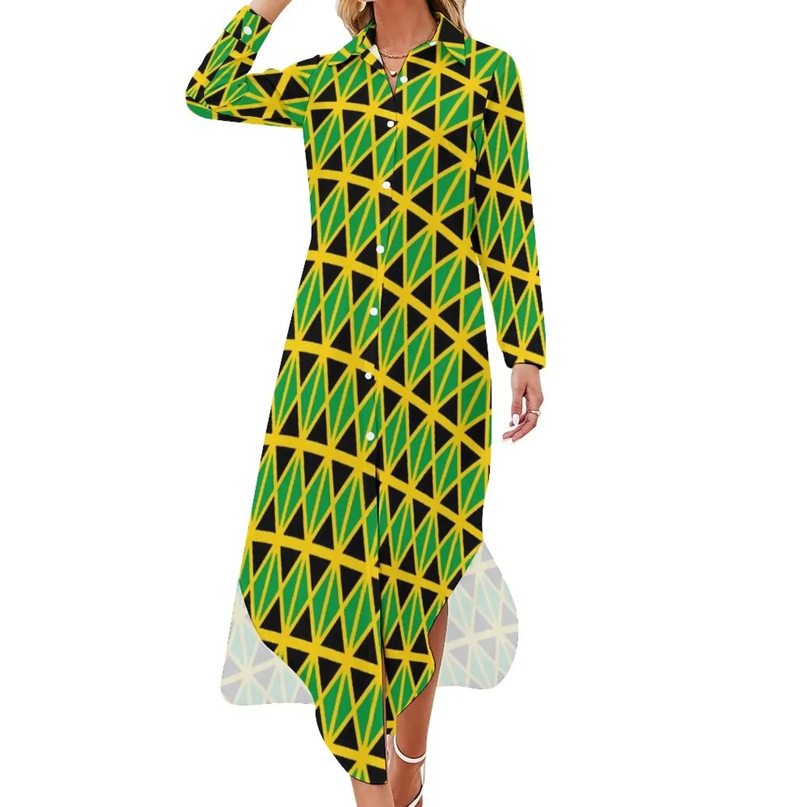 Jamaica Flag Chiffon Dress