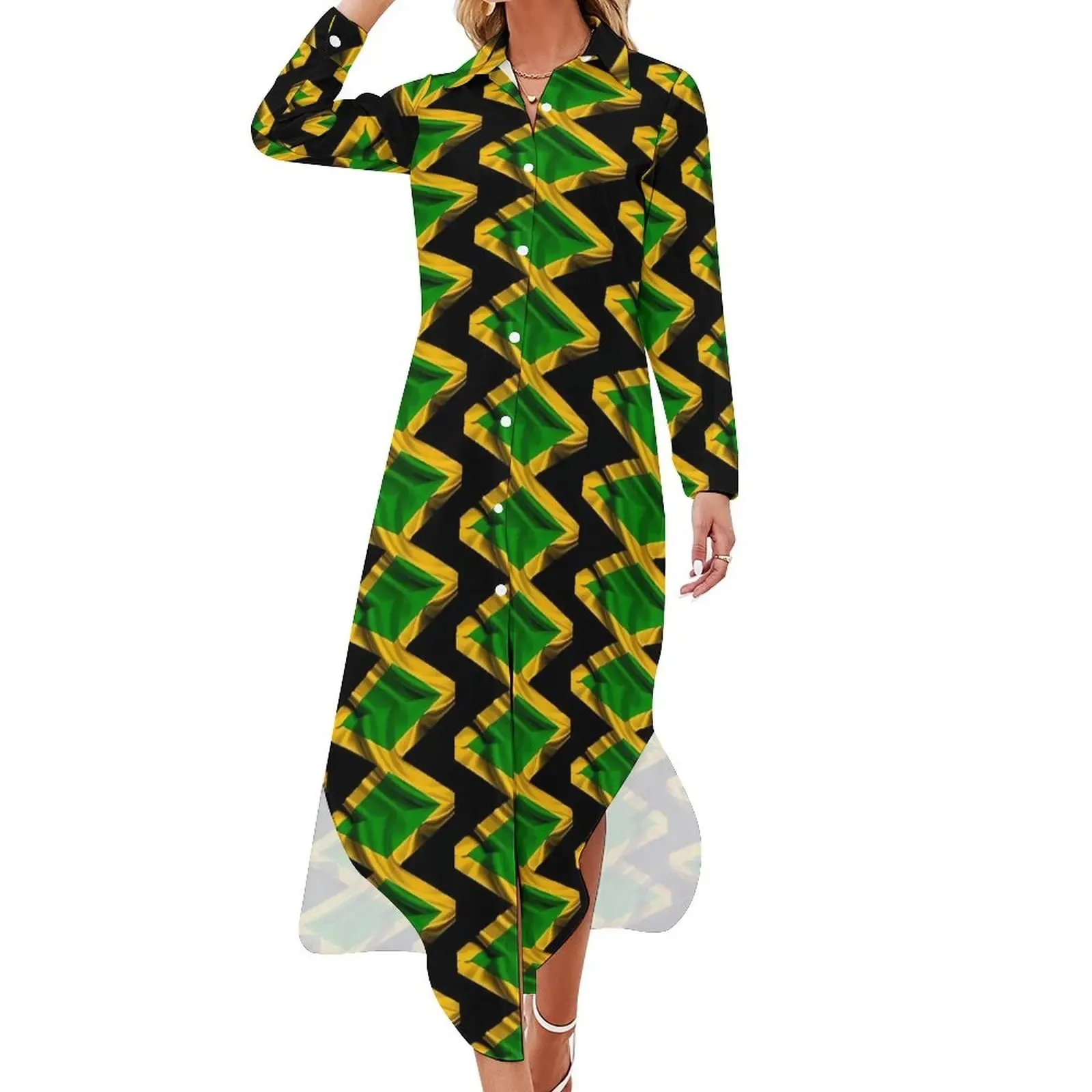 Jamaica Flag Chiffon Dress