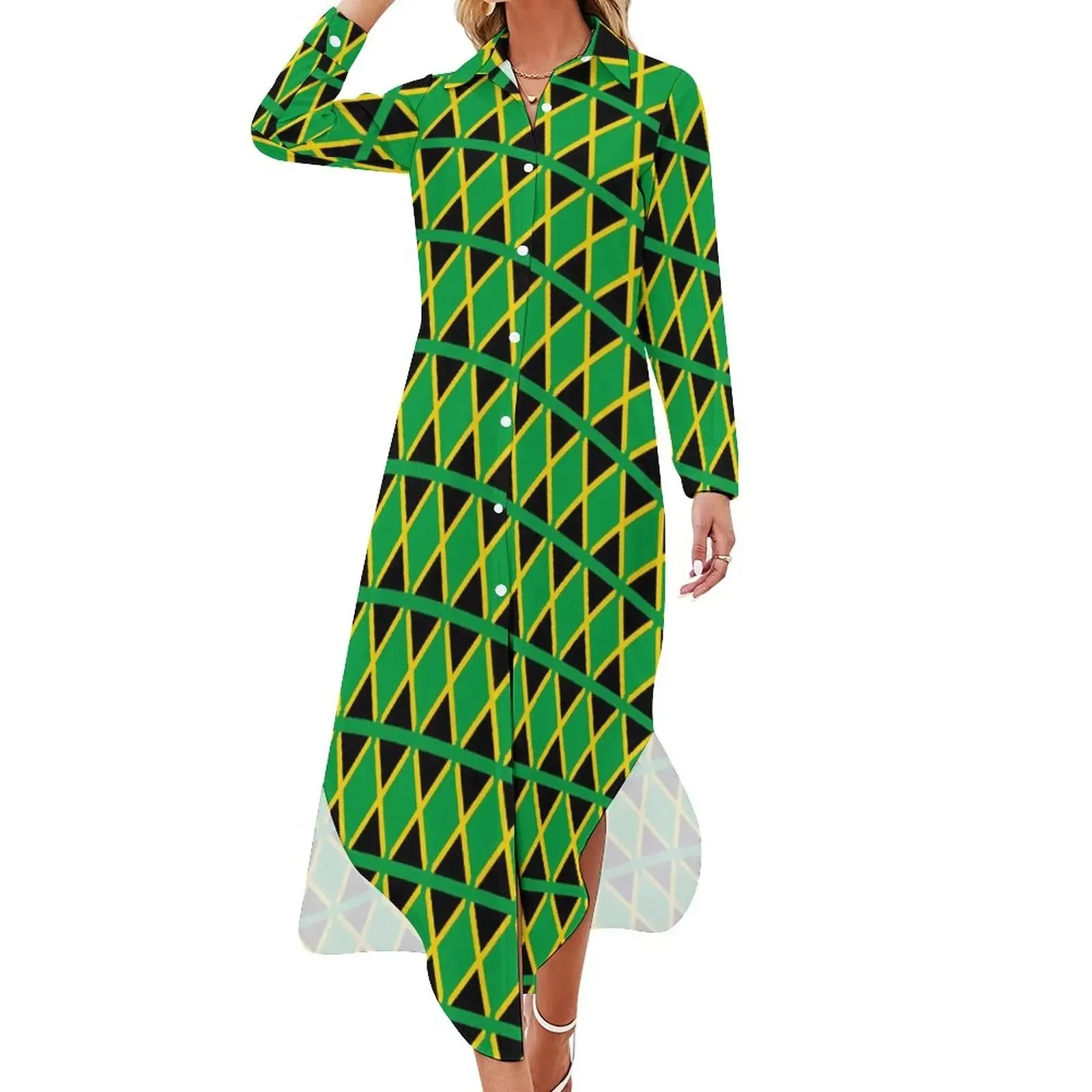 Jamaica Flag Chiffon Dress