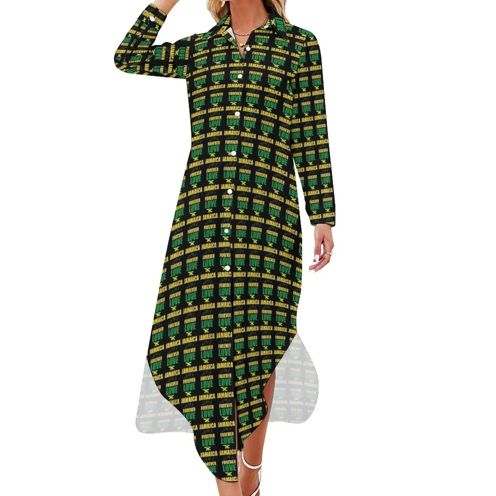 Jamaica Flag Chiffon Dress