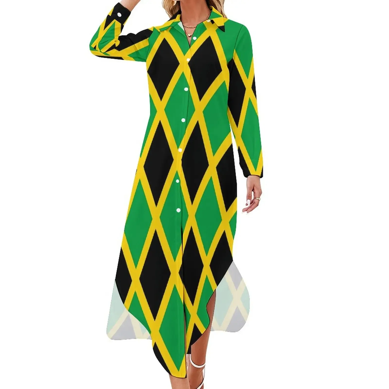 Jamaica Flag Chiffon Dress
