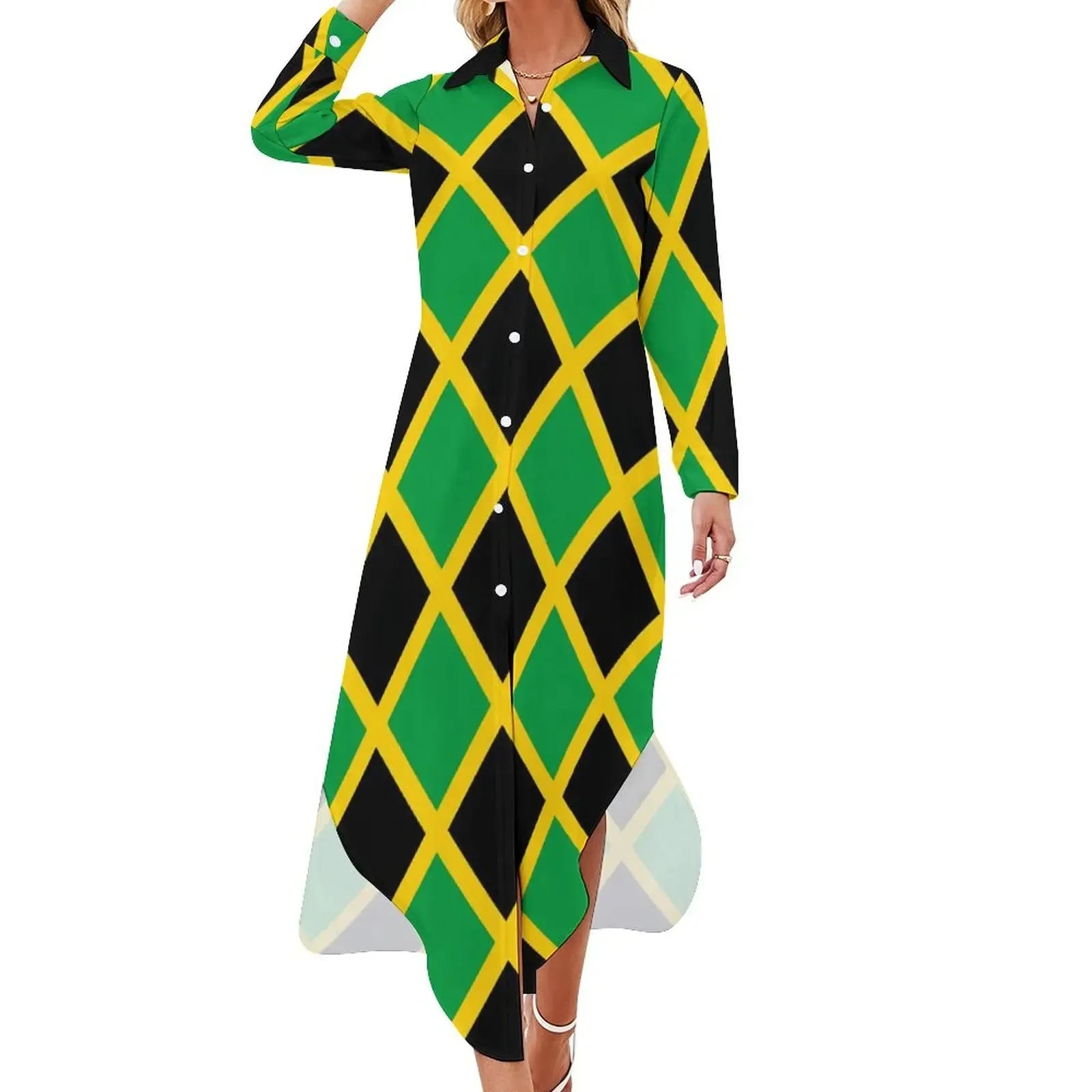 Jamaica Flag Chiffon Dress