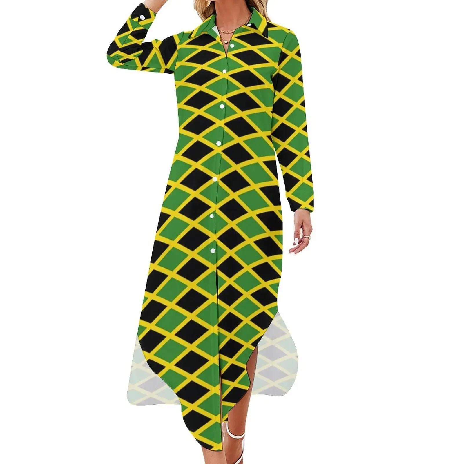 Jamaica Flag Chiffon Dress