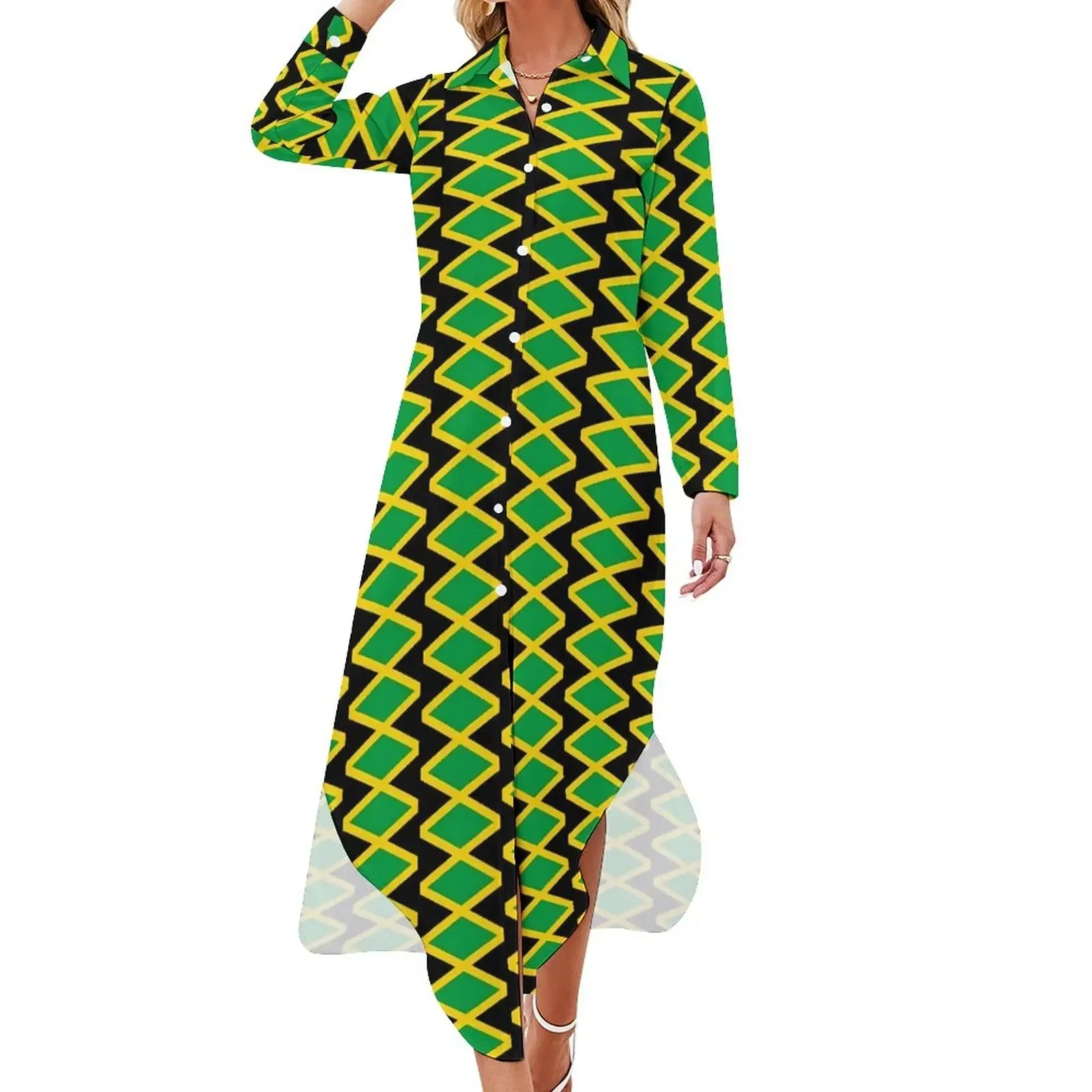Jamaica Flag Chiffon Dress