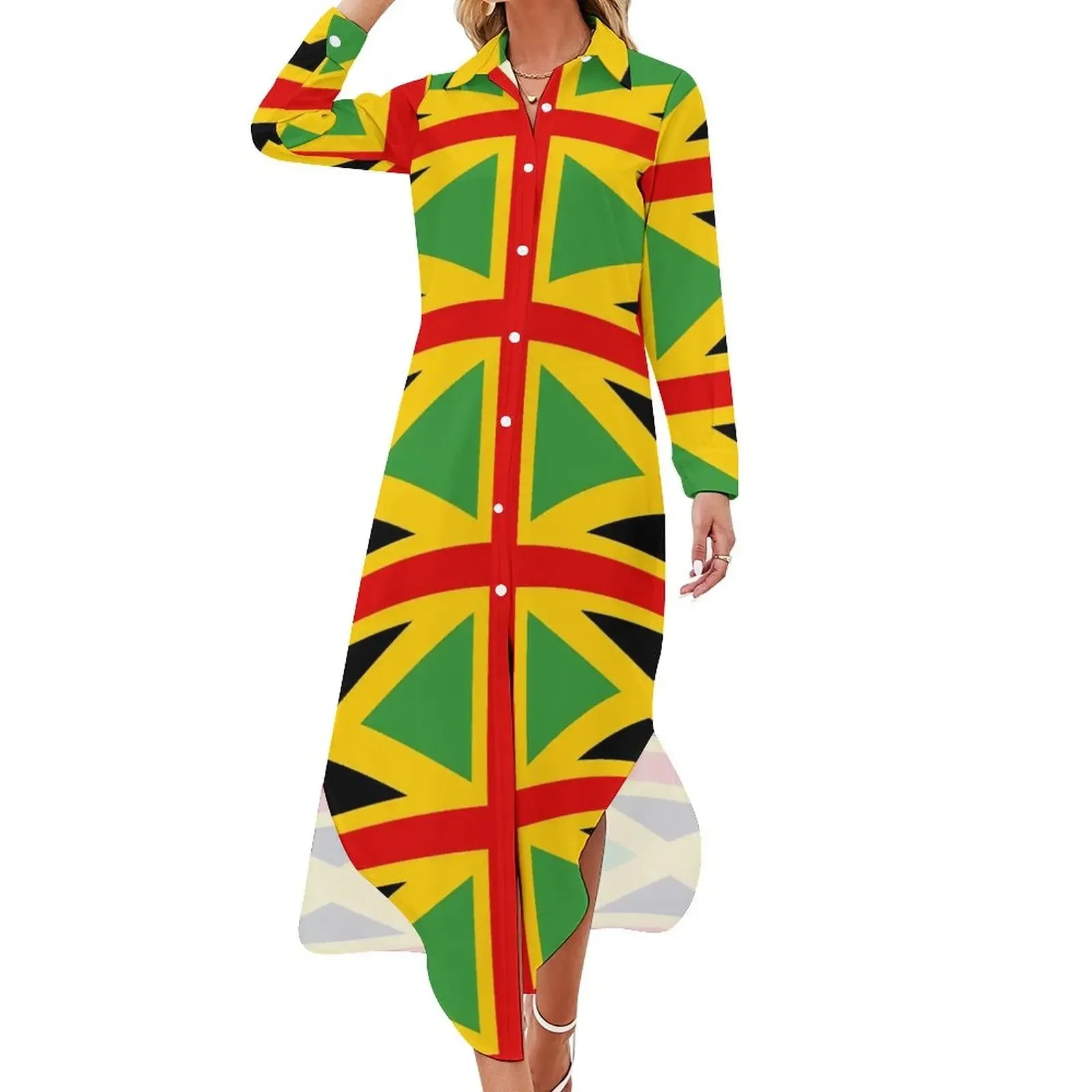 Jamaica Flag Chiffon Dress