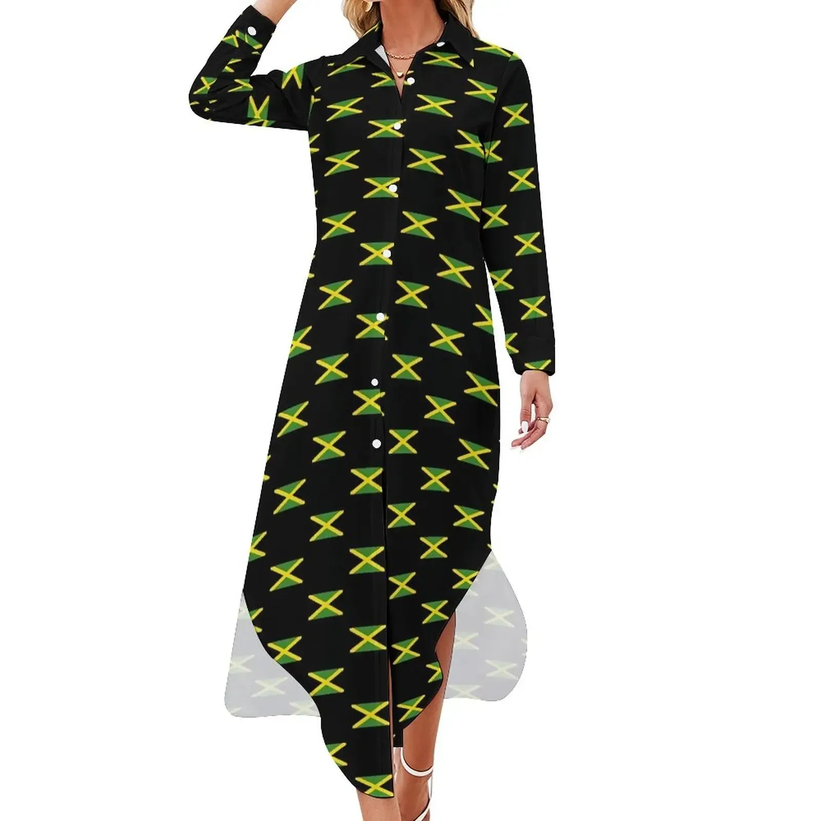 Jamaica Flag Chiffon Dress