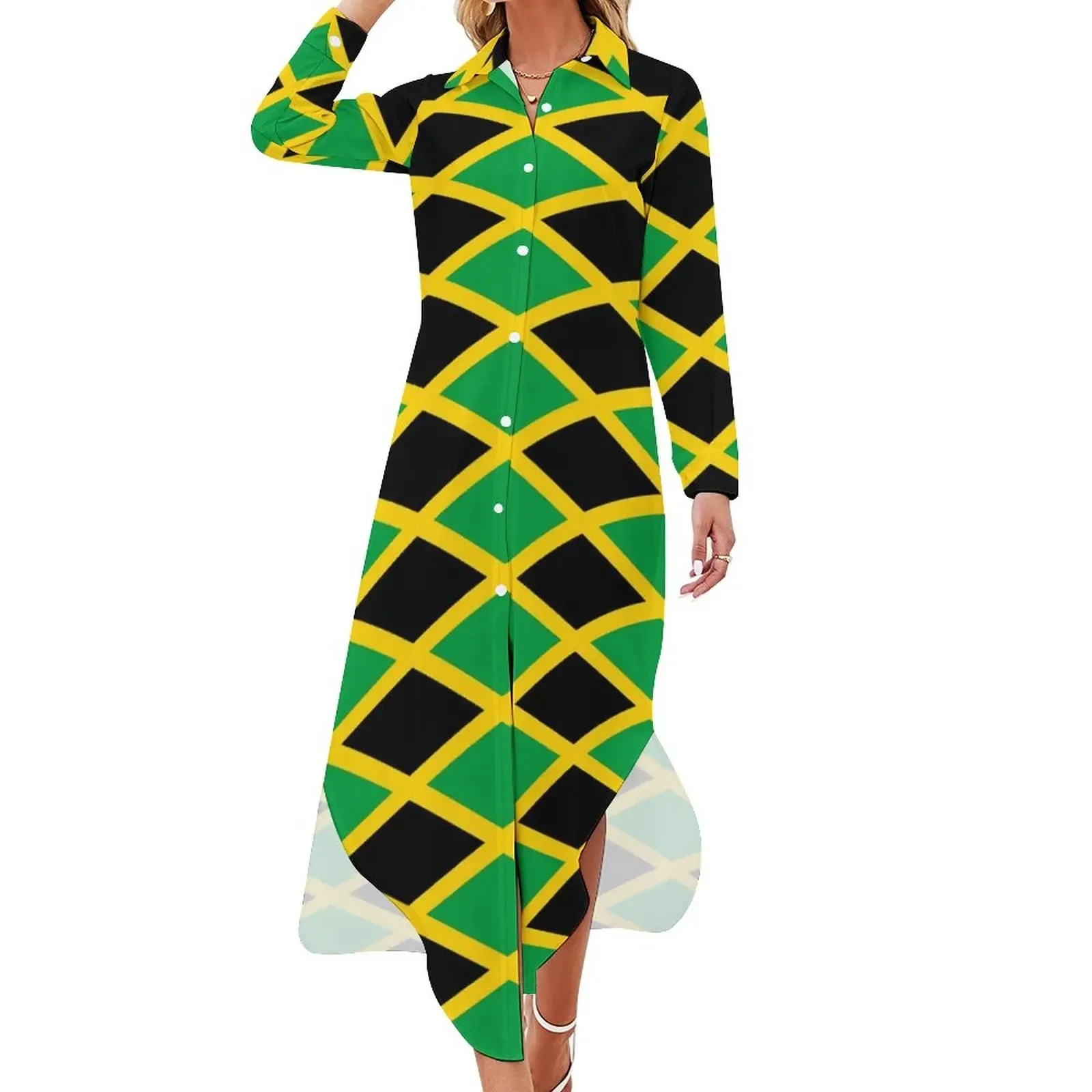 Jamaica Flag Chiffon Dress