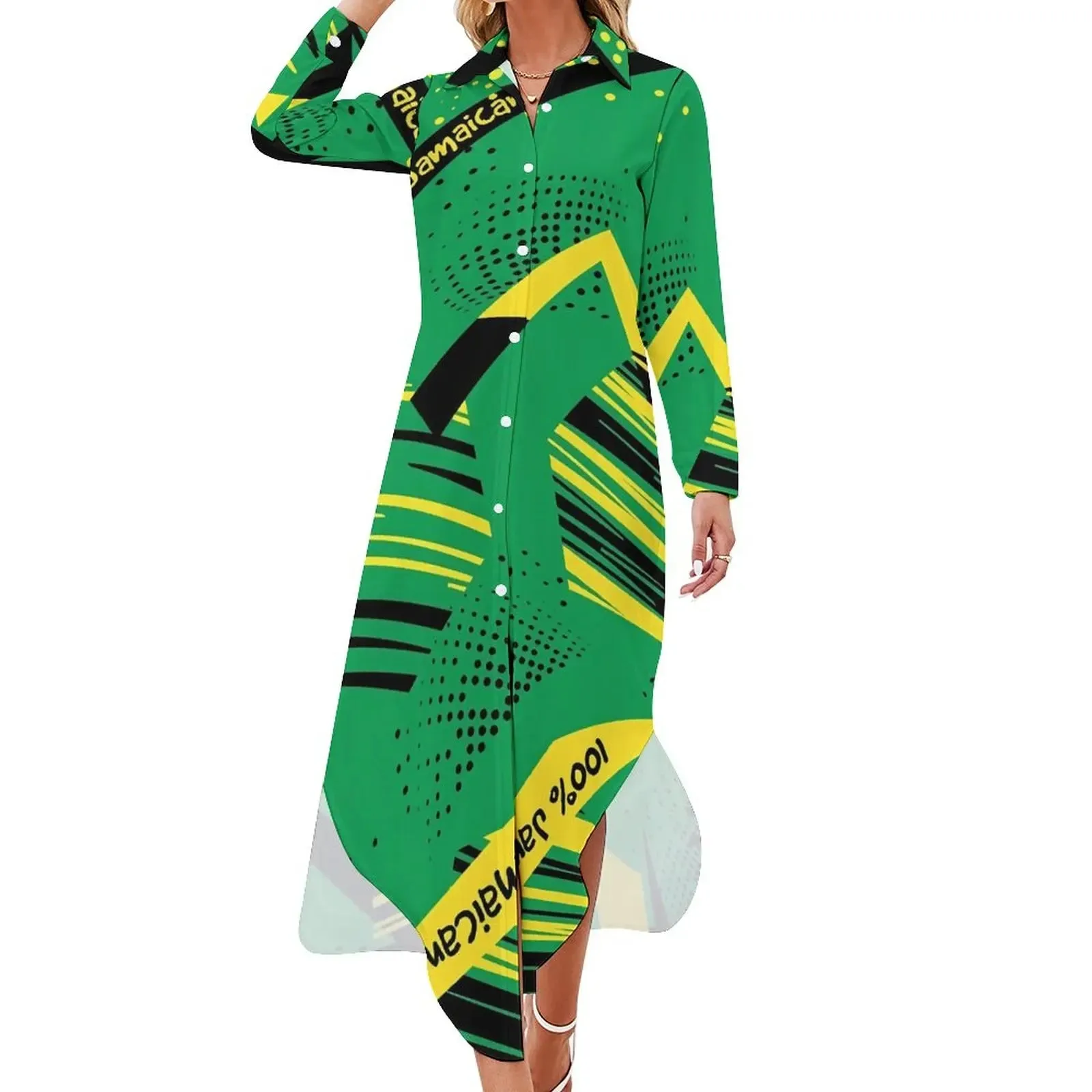 Jamaica Flag Chiffon Dress