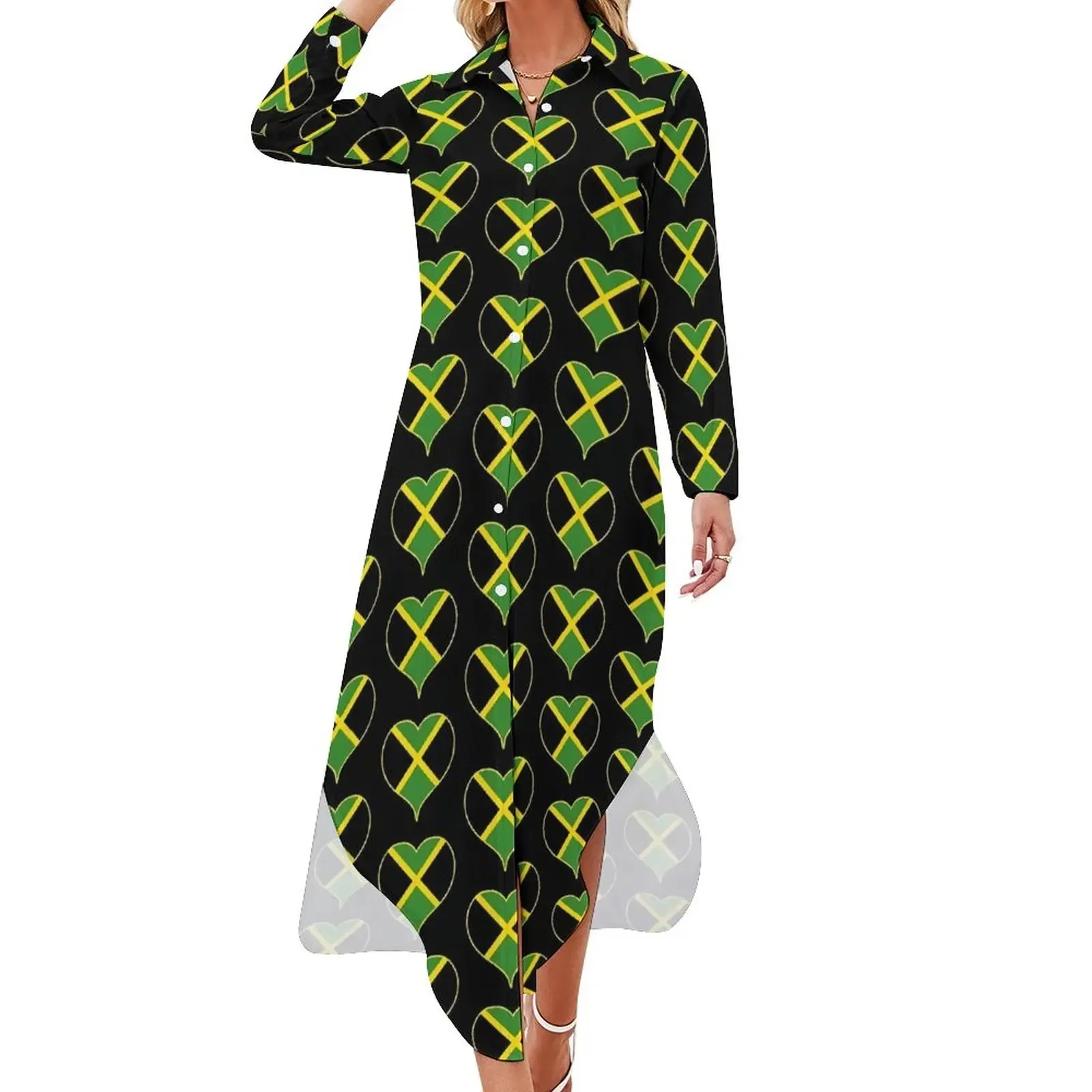 Jamaica Flag Chiffon Dress