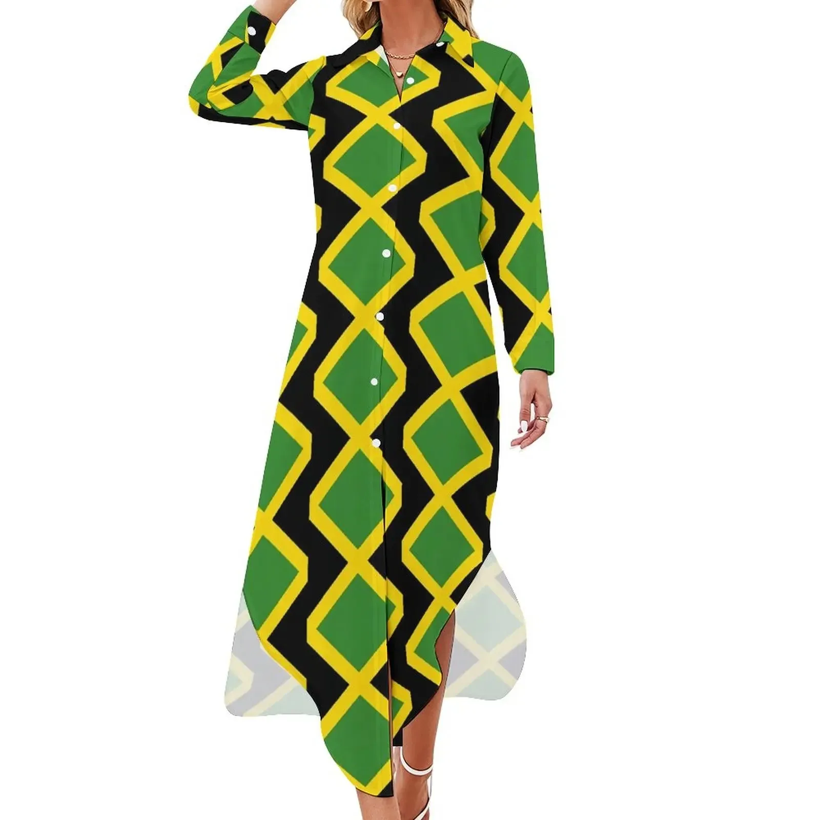 Jamaica Flag Chiffon Dress