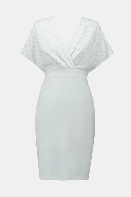 JOSEPH RIBKOFF 241761 Pearl Bodice Wrap Front Dress