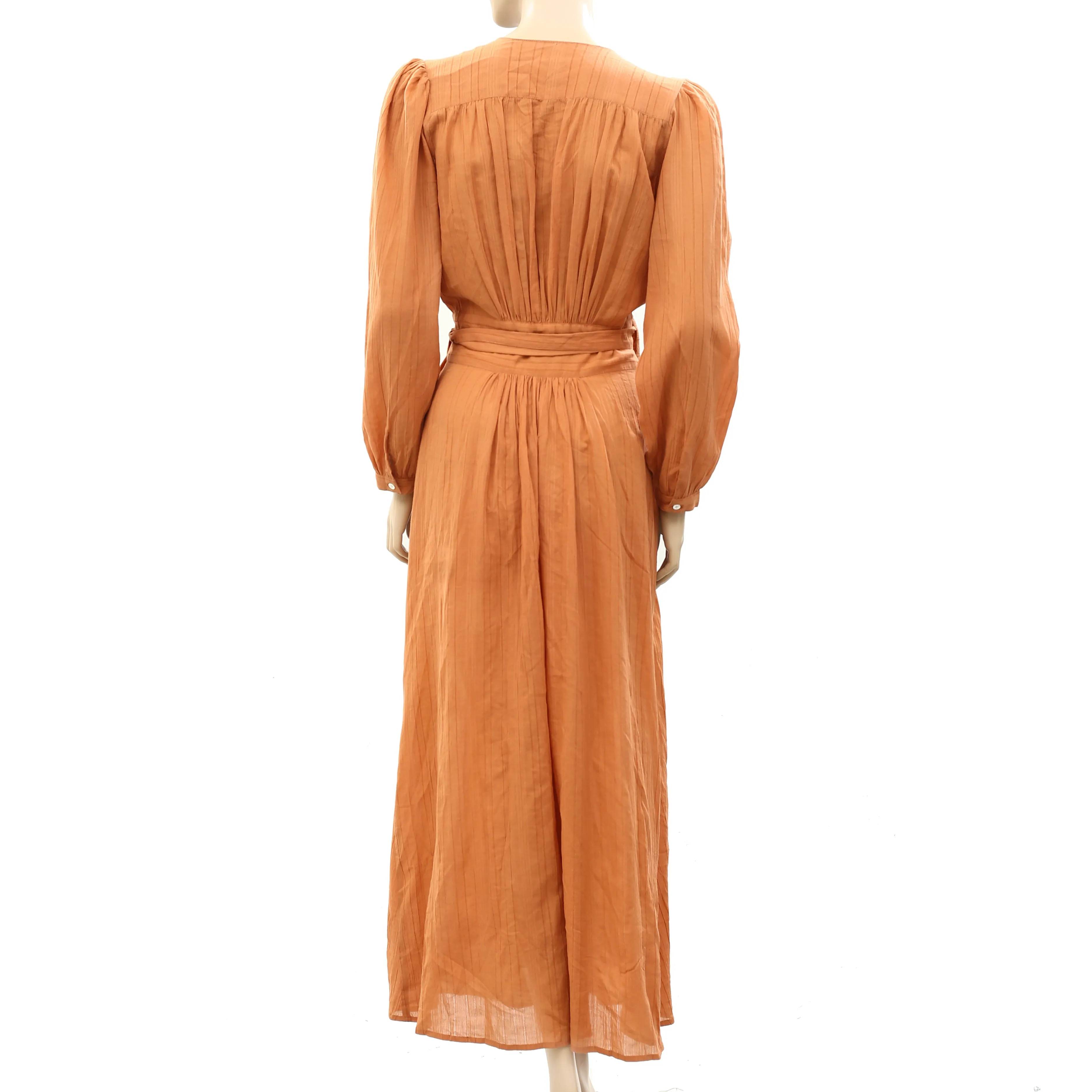 La Dovitch Terracotta Wrap Maxi Dress S