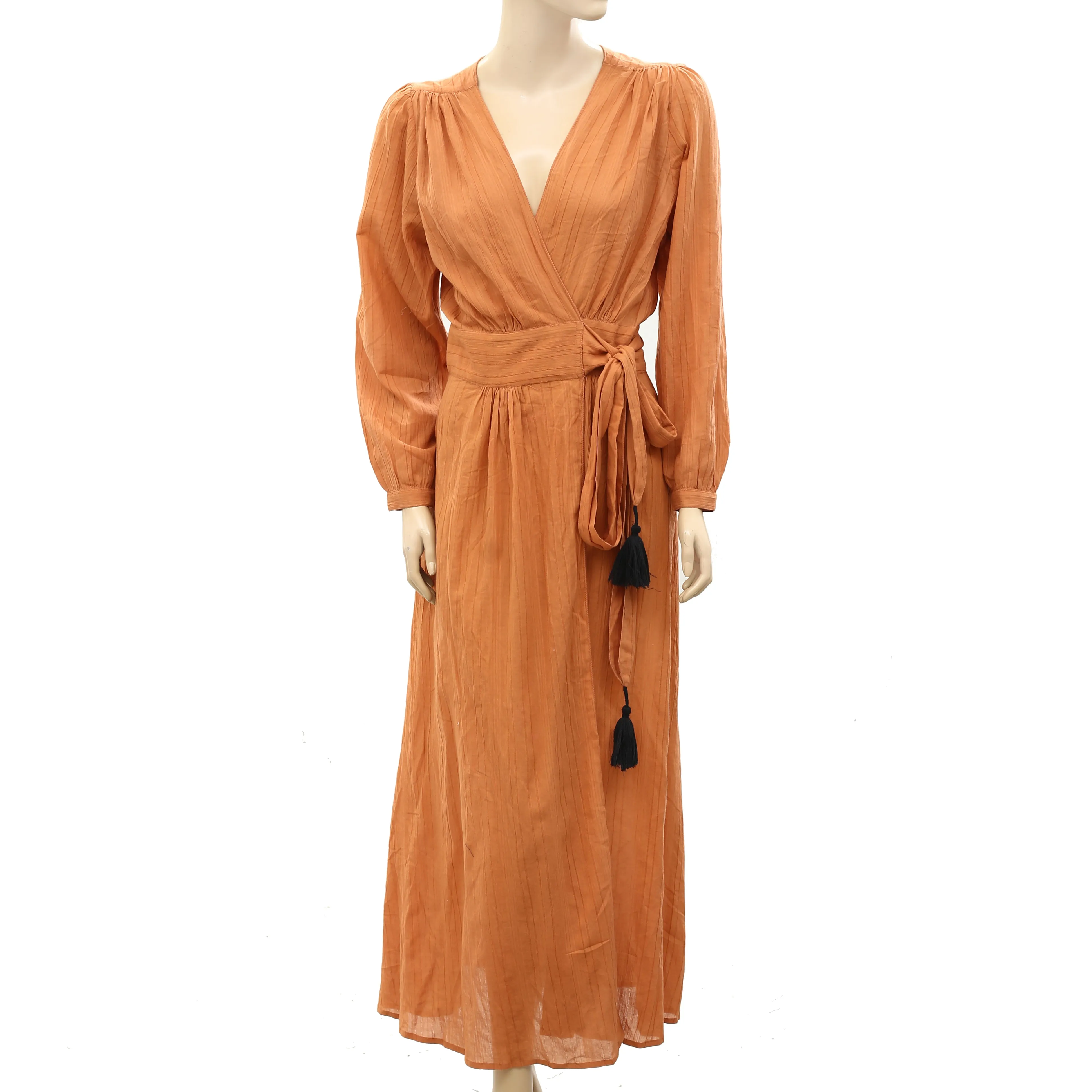 La Dovitch Terracotta Wrap Maxi Dress S