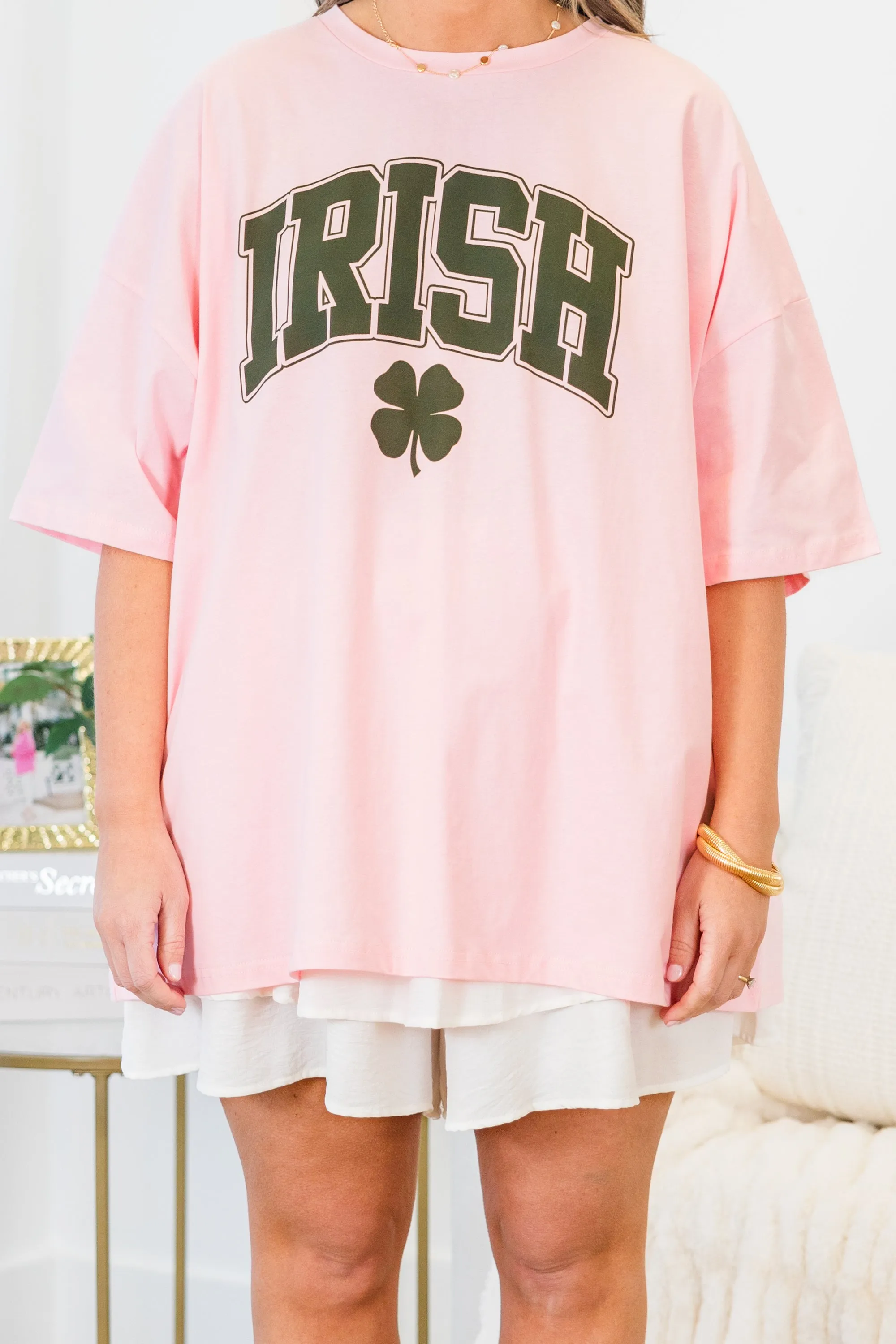Lucky Era Boyfriend Tee, Dusty Pink