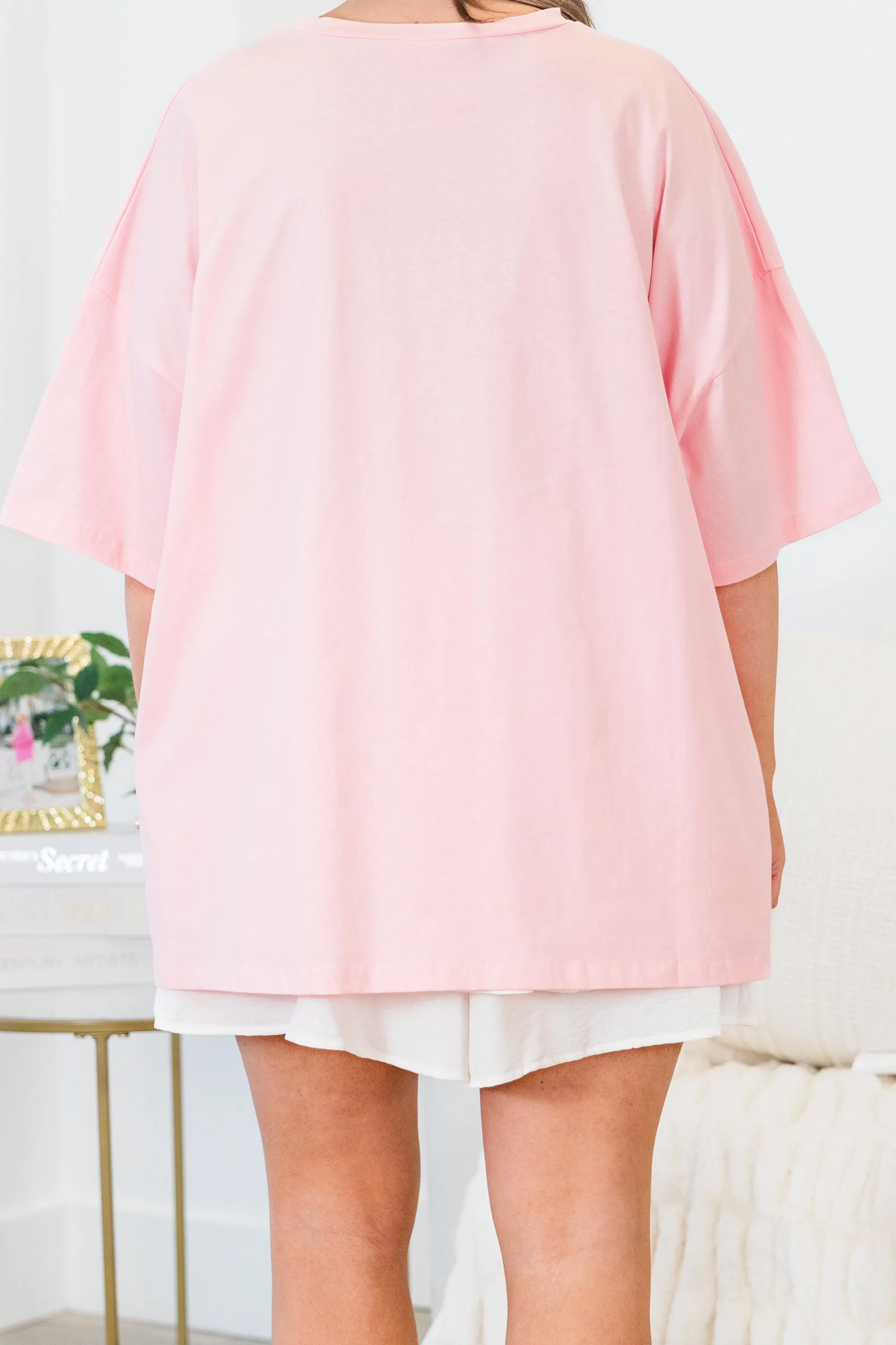 Lucky Era Boyfriend Tee, Dusty Pink