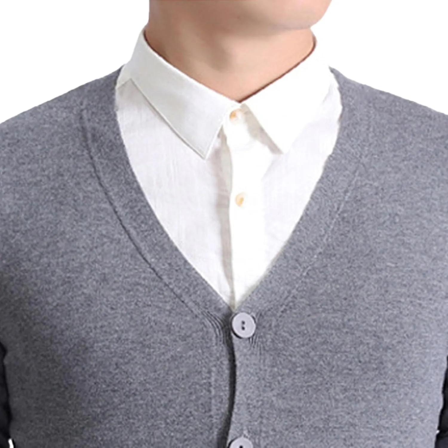 Men's Cardigan Sweater V-Shaped Collar Button Down Knit Blazer Jacket Knitwear Breasted Soft Outerwear