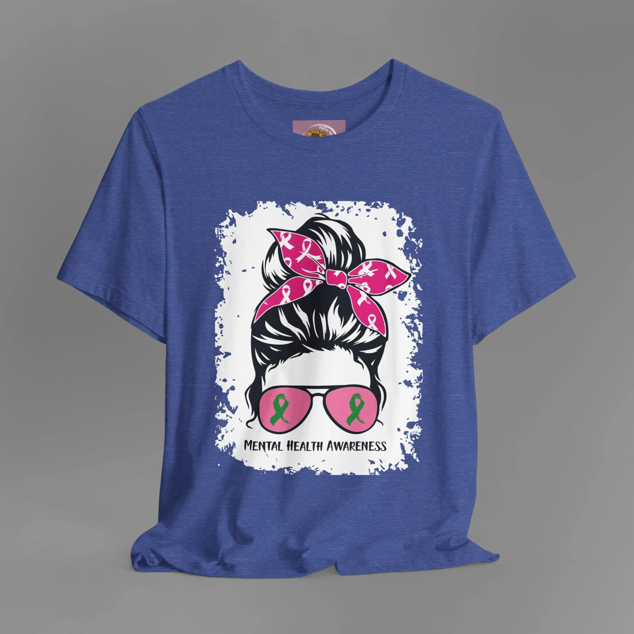 Mental Health Awareness  - Messy Bun Mom -Unisex Short Sleeve Tee