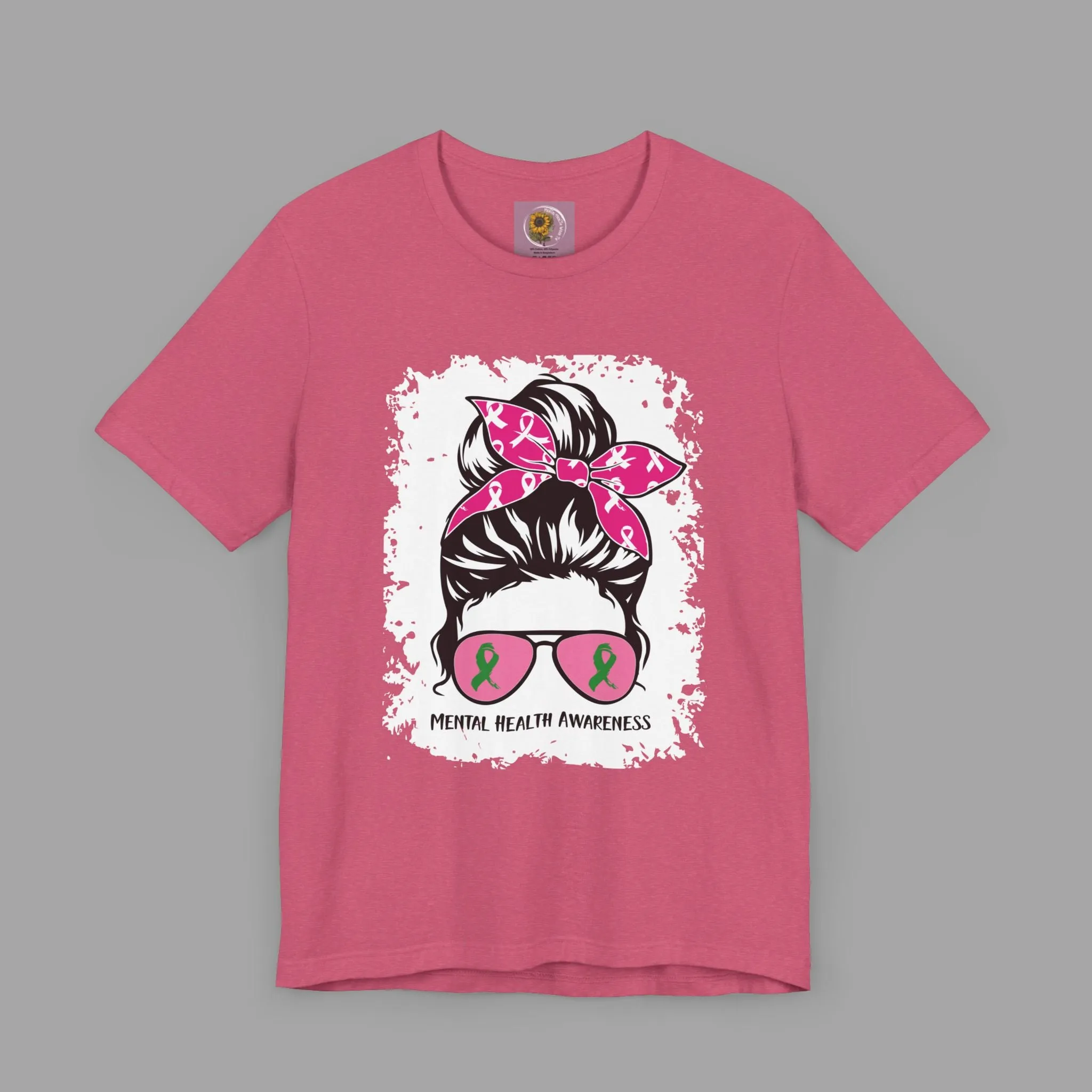 Mental Health Awareness  - Messy Bun Mom -Unisex Short Sleeve Tee