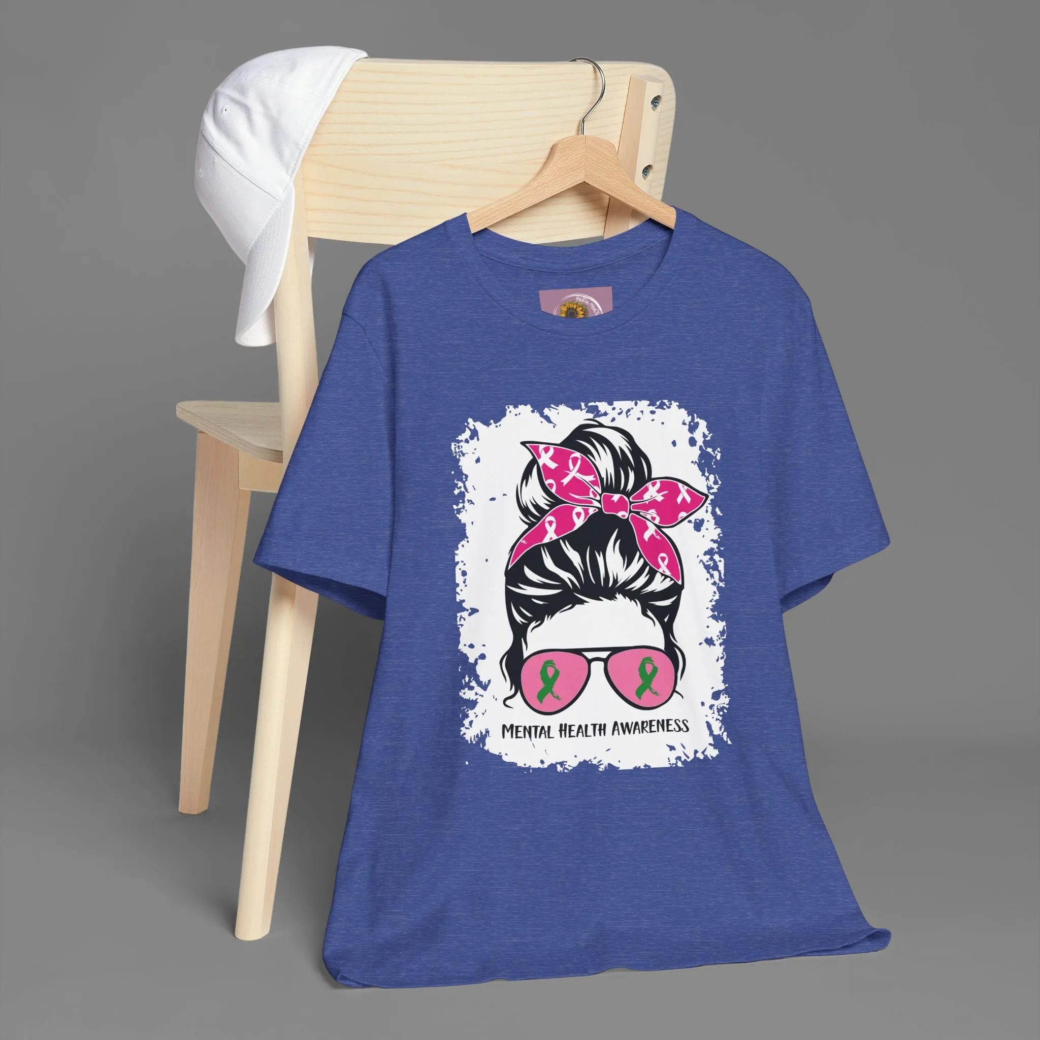 Mental Health Awareness  - Messy Bun Mom -Unisex Short Sleeve Tee