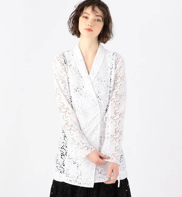 Merlette Zahara Jacket in White Wrap Tunic Top